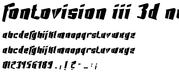 Fontovision III 3D no 2 font